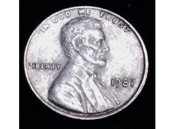 Rare 1981 Lincoln ZINC Cent / Penny ERROR COIN Uncirculated (hwm5)