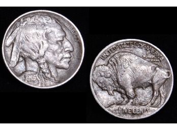 1913 Buffalo Nickel ERROR COIN Double Struck Profile !!  AU BOLD Horn  WOW (pdx4)