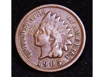 1905 Indian Head Cent Lightly Circulated AU Full Liberty / Diamonds NICE (cam5)