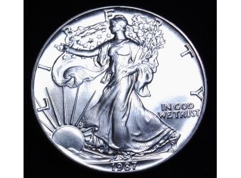 1987 American Silver Eagle Dollar 1 Oz. .999 Pure Silver BU Brilliant Uncirc (jjr4)