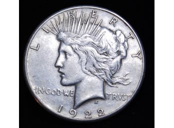 1922-S Peace Dollar 90 Percent Silver AU (gov3)