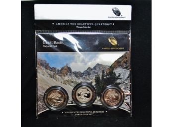S    2013-S, P & D America The Beautiful GREAT BASIN National Park Three Coin Quarter Set (und3)