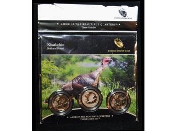 S    2015-S America The Beautiful Kisatchie National Forest Three Coin Quarter Set (cld2)