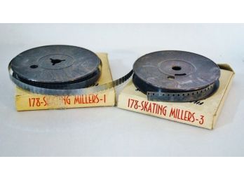 S   Vintage 8mm Movie Film The SKATING MILLERS C1940s 1950's ORIGINAL W/ Box