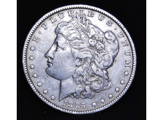 1887 Morgan Silver Dollar 90 Percent Silver XF Plus Better Date NICE  (XrX5)