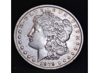 1879 Morgan Silver Dollar 90 Percent Silver BETTER DATE High Grade Coin!  AU / XF Plus (gam7)