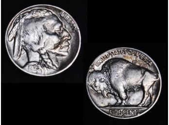 Rare 1929-S Buffalo Nickel BU Uncirc ERROR COIN Amazing Luster & Sharpness FULL HORN (pte3)