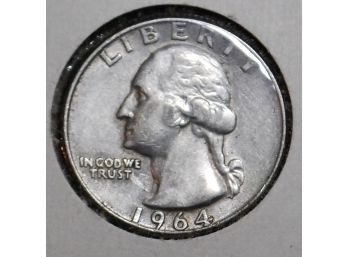 1964-D Silver Washington Quarter 90 Percent Silver Coin BETTER  (fdk4)