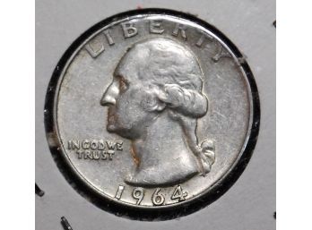 1964 Silver Washington Quarter 90 Percent Silver Coin BETTER  (mka2)