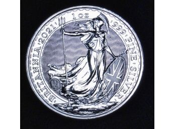 2021 British Britannia 1 Oz Pure .9999 Silver British Royal Mint Proof BEAUTIFUL! (bac5)