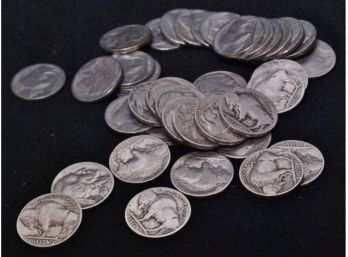 Lot Of 40 Buffalo Nickels Various Dates Half With Clear Dates Half With Faint / No Date (che4)