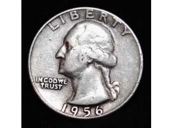 1956 Silver Washington Quarter 90 Percent Silver Coin BETTER!  (bbc1)