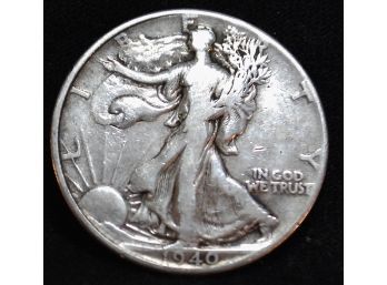 1940  Walking Liberty Silver Half Dollar 90 Percent Silver VF (sta5)