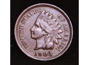 1903 Indian Head Cent / Penny Almost Uncirculated FULL LIBERTY & DIAMONDS  Nice  (yaw3)