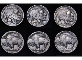 Lot Of 3 Buffalo Nickels 1929-P  1929-S  1929-D  Nice Lot! (pos3)