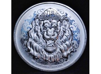 2021 British Elizabeth II Nuie ROARING LION $2 Dollar PROOF 1 Oz .999 Pure Silver In Capsule WOW! (nls3)