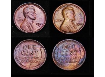 Lot Of 2   1925-D (Semi Key Date) & 1925  NICE EARLY  Lincoln Wheat Cents Pennies (iop5)