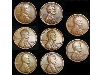 Lot Of 8 1920 P Lincoln Wheat Cents Pennies  (gwu3)