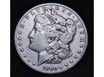 SCARCE! 1890-CC Carson City Morgan Silver Dollar Fine / Lightly Circulated (wev4)
