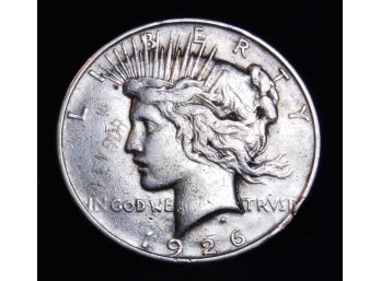 1926-D  Peace 90 Silver Dollar BETTER DATE!  (prk6)