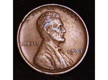 1909 VDB Early Lincoln Wheat Cent Penny KEY DATE  (aft4)