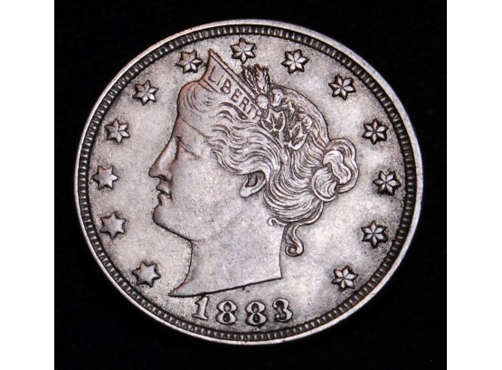 1883 Liberty V Nickel  FULL LIBERTY / NO CENTS AU Almost Uncirculated! (jat3)