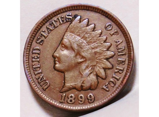 1899 Indian Head Cent Penny  VF / XF  BOLD LIBERTY /  Diamonds  (fdr75)