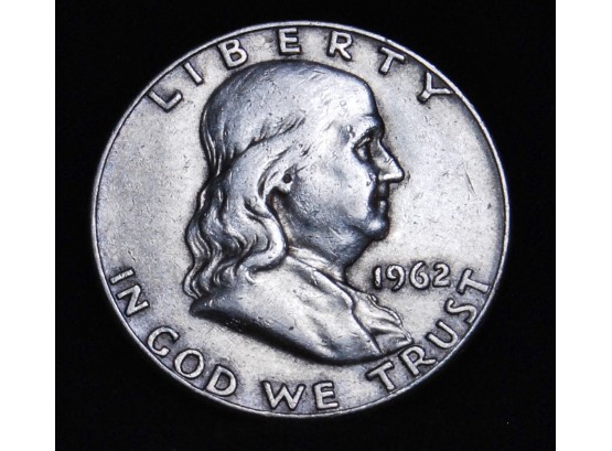 1962-D Benjamin Franklin Half Dollar 90 Percent Silver Uncirculated (hab7)