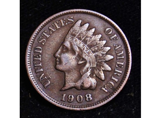 1908 Indian Head Cent Penny VF  Plus Full Liberty (pft2)