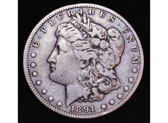 SCARCE! 1891-CC CARSON CITY Morgan Silver Dollar 90 Silver VF / XF  Nice Toning!  (6vac5)