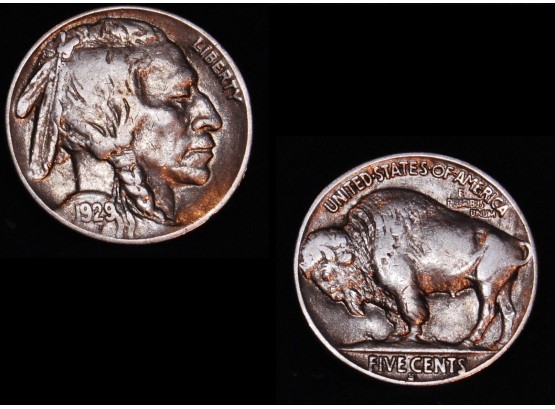 1929-S Buffalo Nickel Nearly Uncirculated NICE! BOLD FULL HORN! Better Date (4yib9)