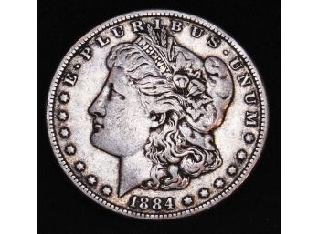 1884 Morgan Silver Dollar 90 Silver VF / XF  (1pf5)