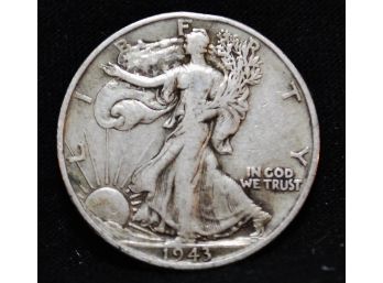 1943  Walking Liberty Silver Half Dollar 90 Percent Silver XF (ggm8)