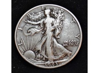 1943 Walking Liberty Silver Half Dollar XF  90 Percent Silver  (vac5)