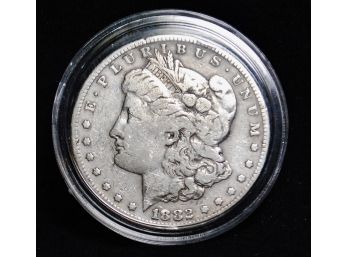 1882-S Morgan Silver Dollar 90 Percent Silver XF Plus / Au W/ Capsule (qup3)