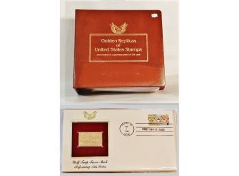 1981-1983  Golden Replicas Of United States Stamps 22kt Gold Proofs W/First Day Issues In Album SUPERB! (LLh2