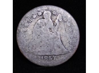 1857-O Seated Liberty  90 Percent Silver Dime (gdy8)