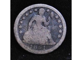 1851 Seated Liberty US Dime  Good Date  (rbk9)