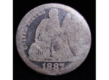 1882 Seated Liberty 90 Percent Silver Dime (qrv5)