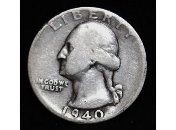 1940-S Silver Washington Quarter 90 Percent Silver Coin  (pas2)