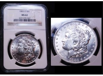 1883-o Morgan Silver Dollar 90 Silver NGC Graded MS-62  (2inm4)
