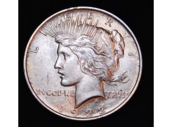 1922 Peace Dollar 90 Percent Silver AU (3hm3)