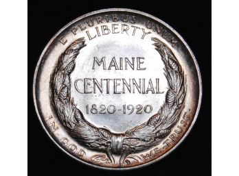 1920 Maine Centennial SILVER Commemorative Half Dollar BU Uncirculated (8tsp6)