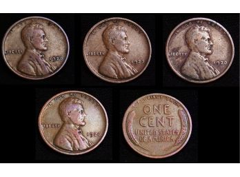 Lot Of 4  1920  Early Lincoln Wheat Cents NICE! (katy8)