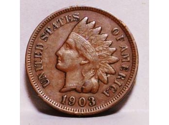 1903  Indian Head Cent Penny  XF Plus Full Liberty / Diamonds NICE  (ker84)