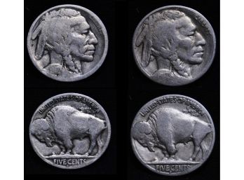 Lot Of 2  1917-S   BETTER  DATE!  Early Buffalo Nickels  (kpm8)