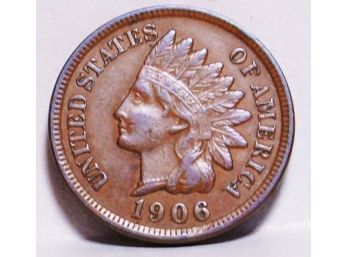 1906  Indian Head Cent Penny  XF Plus Full Liberty / 4 Diamonds! NICE  (grw56)