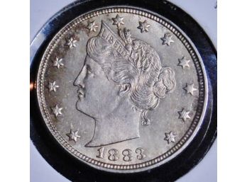 1883 Liberty V Nickel  FULL LIBERTY / NO CENTS AU  Uncirculated BEAUTY (LLvcr6)