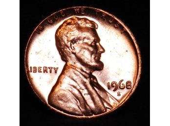 1968-S Lincoln Penny Cent DDO Double Struck 'S' Mint Mark ERROR BU (8hvu9)