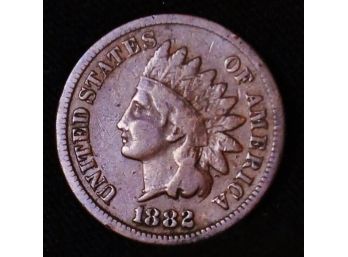 1882  Indian Head Cent Penny VG Plus Near Full Liberty  (sgu54)